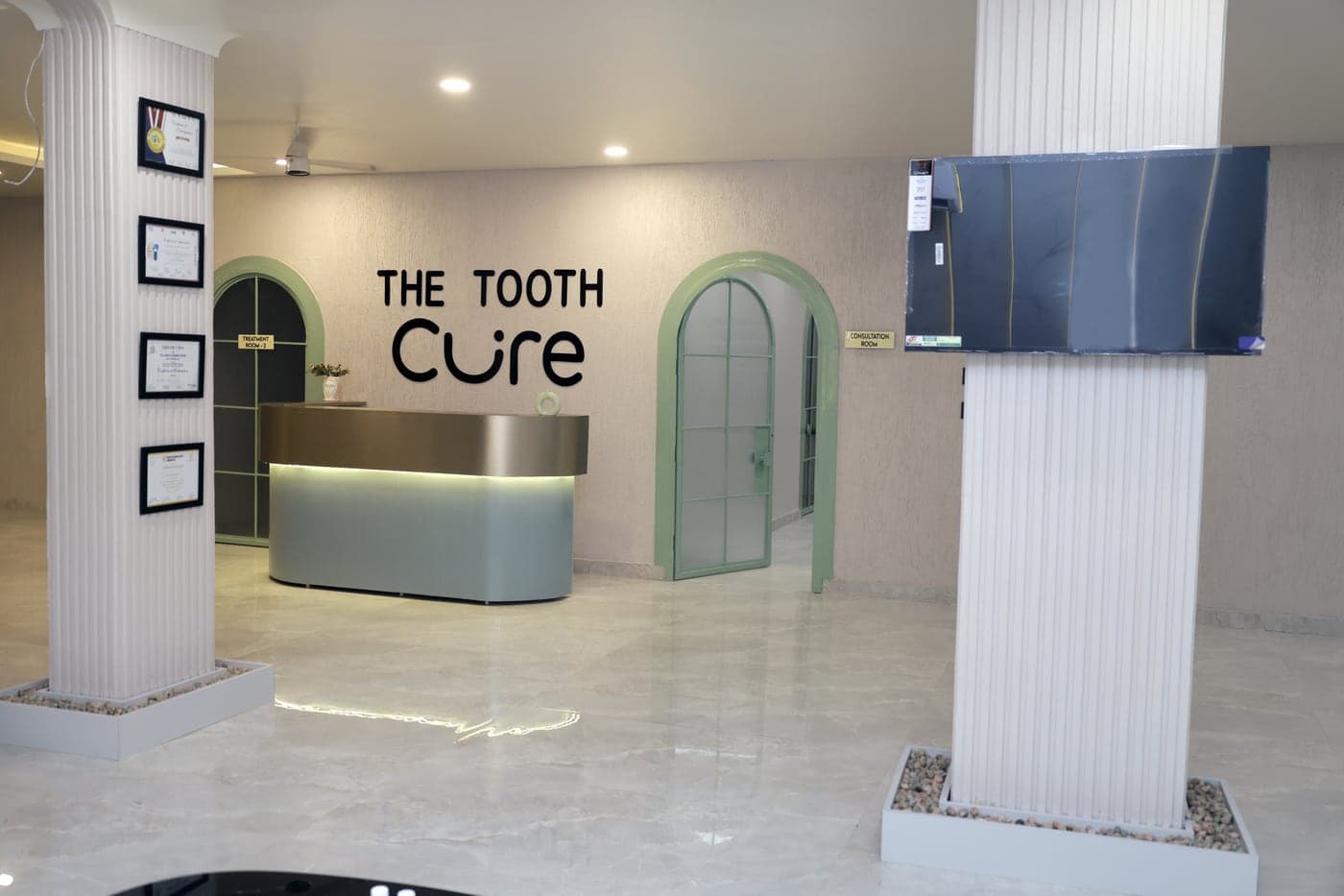 Reception desk close-up